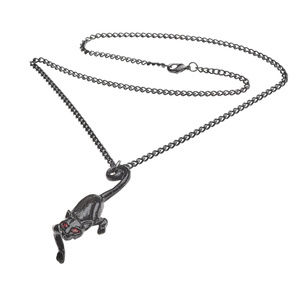 Legends Jewelry - Black Cat Necklace Pendant Pewter Crystal Gothic Legends Jewelry - Black Cat Necklace Pendant Pewter Crystal Gothic